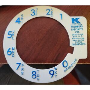 Kohler of Kohler Large Rotary Telephone Dial Ring BRANDED KK Mark Vintage